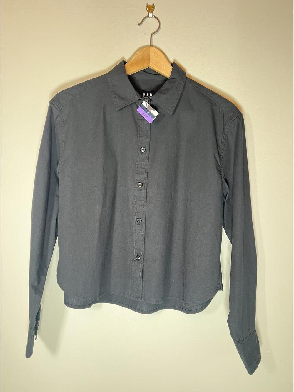 NWT Gap Cropped Button Up Shirt Women's XS 100% Cotton